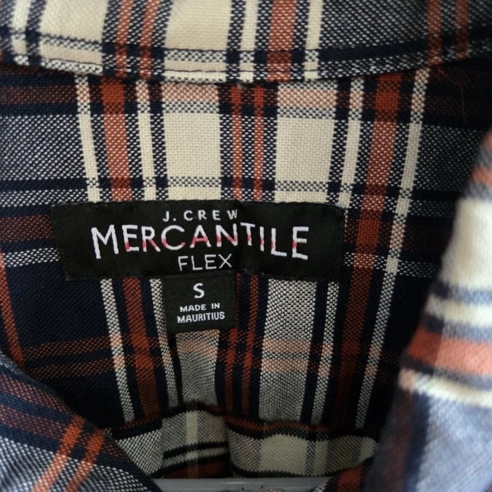 J Crew Mercantile Flex button up Plaid shirt Casual Business Layers Cotton Euc